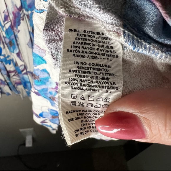 Free People Teagan Floral Blue Purple Boho Double V Cutout Mini Dress - Picture 11 of 14